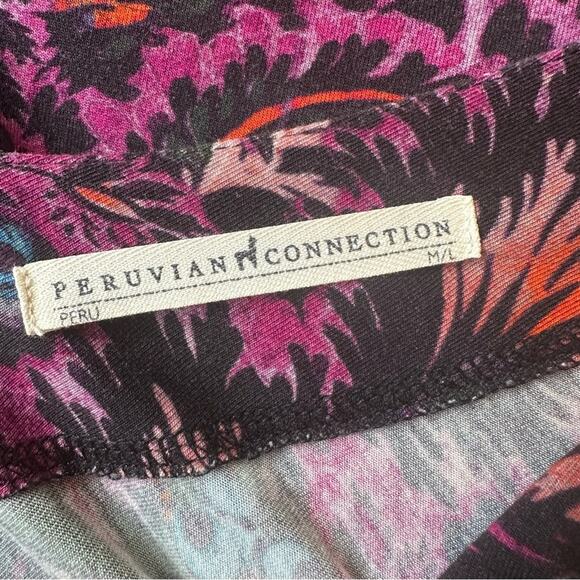 Peruvian Connection Paisley Thebes Dress Caftan Purple Womens Size M/L - Picture 5 of 6